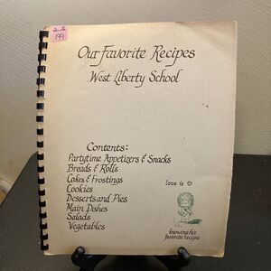 West‎ Liberty School Pittsburgh Southwestern PA Recipe Cookbook Vtg Community